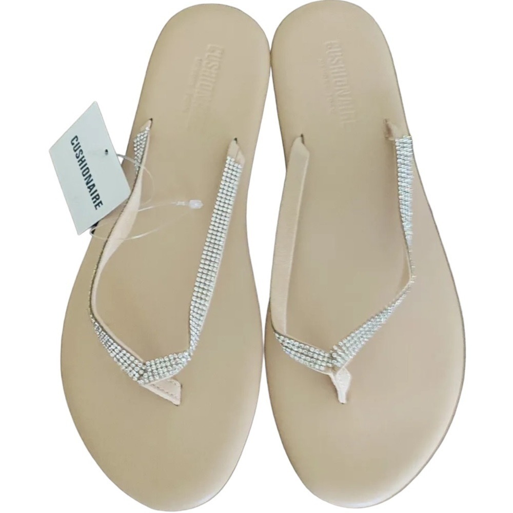 Cushionaire Jeweled Rhinestone Embellished Ciara Blush Flip Flop Sandals…